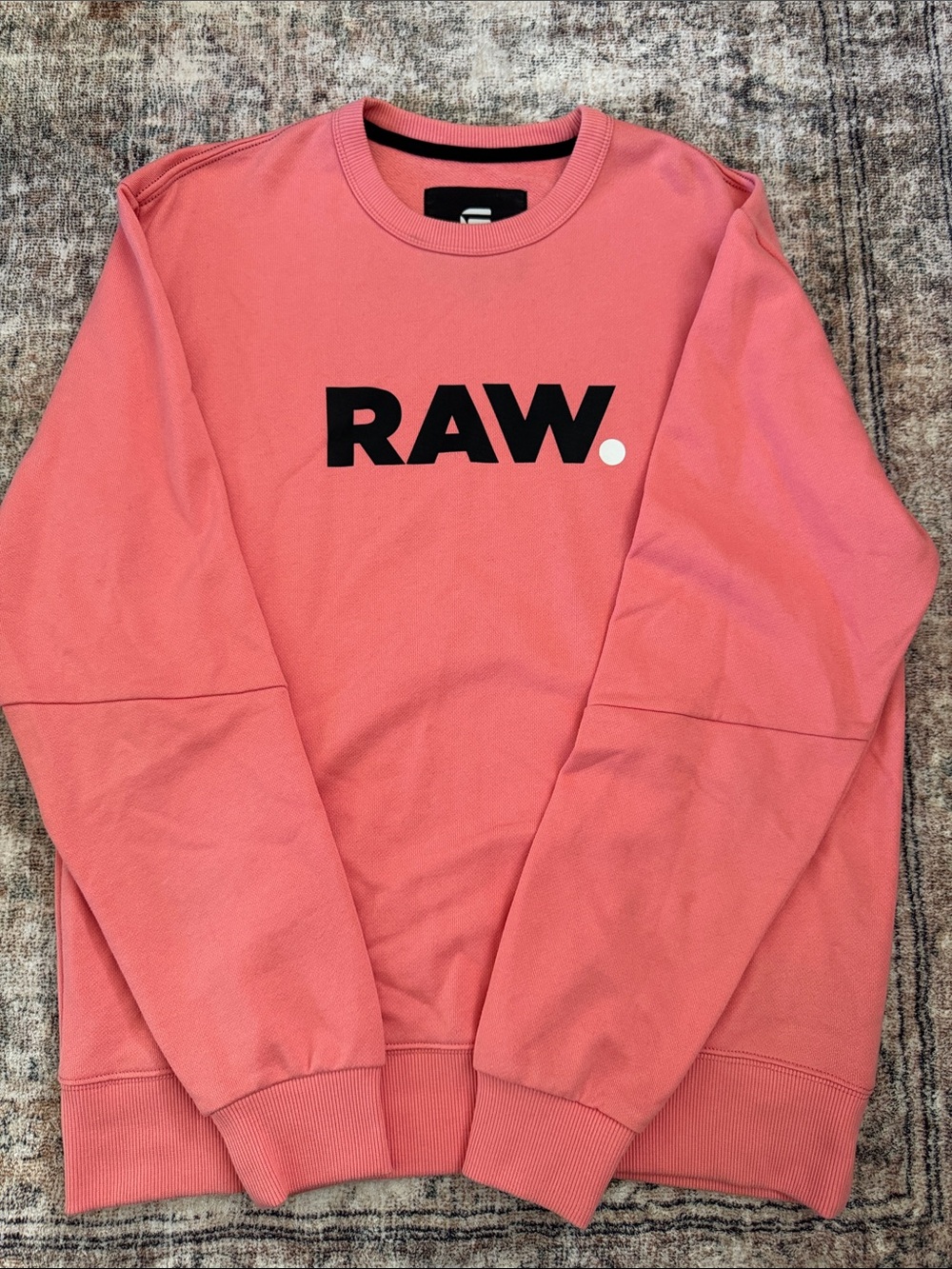 Men’s G-Star RAW Crewneck Sweatshirt in Coral Pink